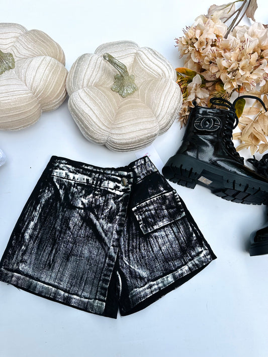 Black/silver skorts