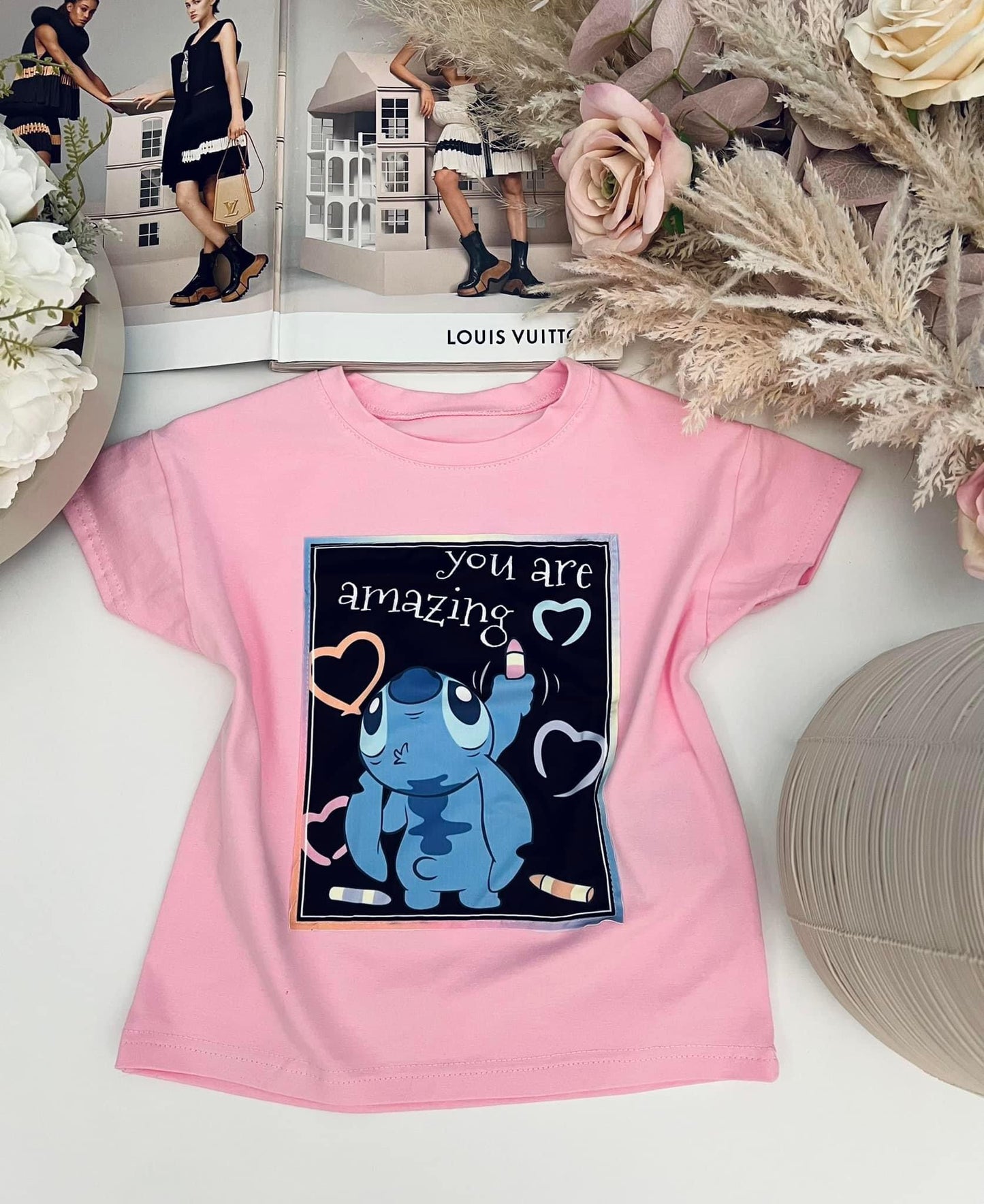 Pink Stitch t shirt