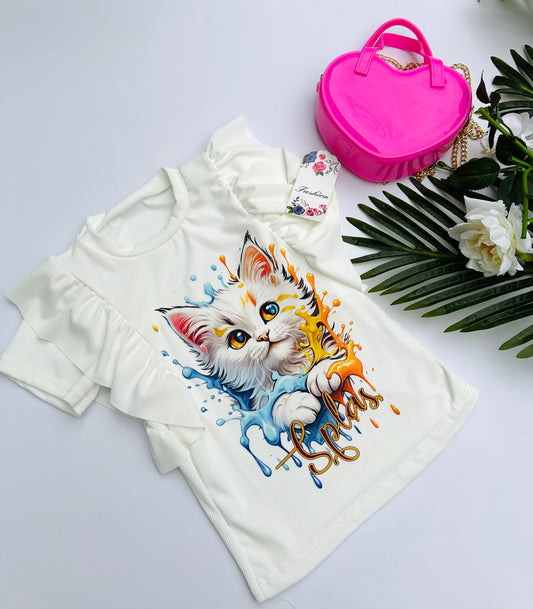 White Cat t shirt