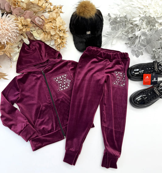 Velvet purple tracksuit