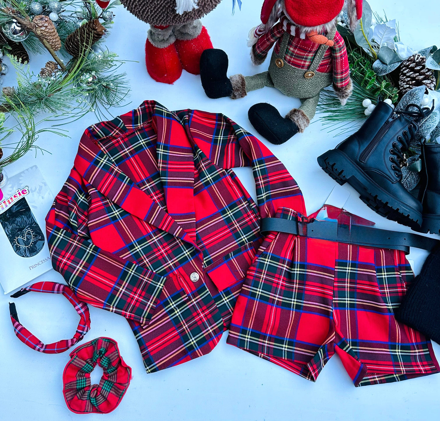 Tartan set ( blazer and shorts )