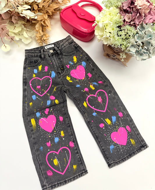 Black heart pants