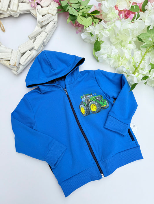 Blue tractor hoodie