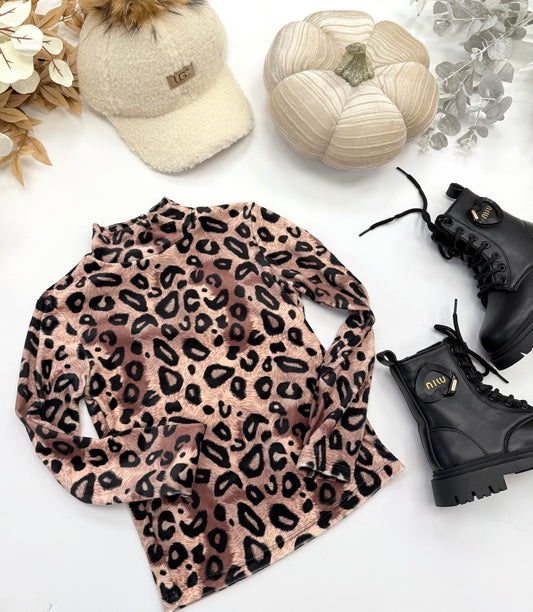 Velvet wild print top