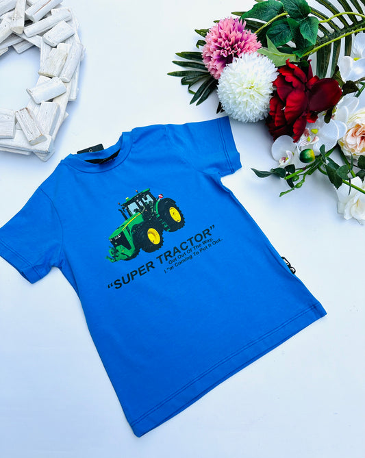 Blue tractor t shirt