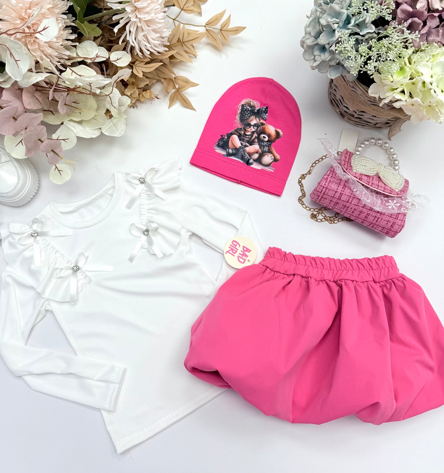 White bow top