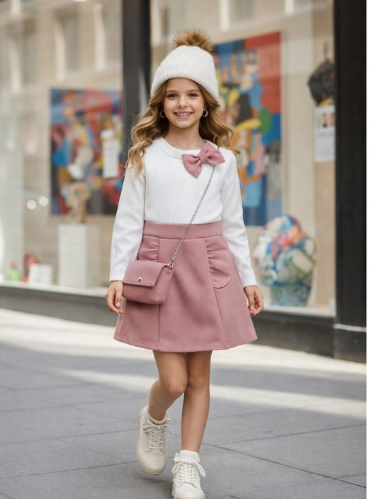 Pink dress with bag