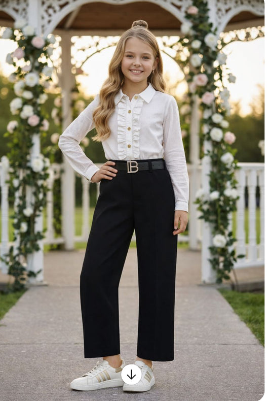 Black wild leg pants