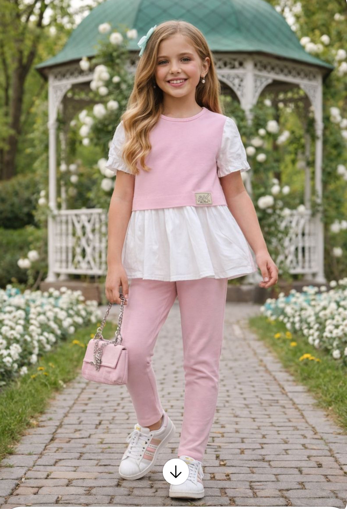 Pink set ( top, leggings and bag )