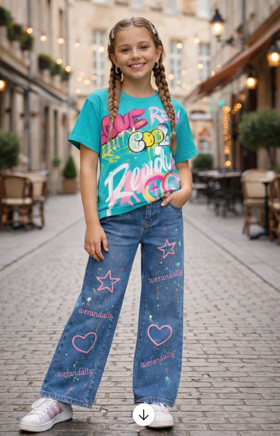 Heart denim jeans