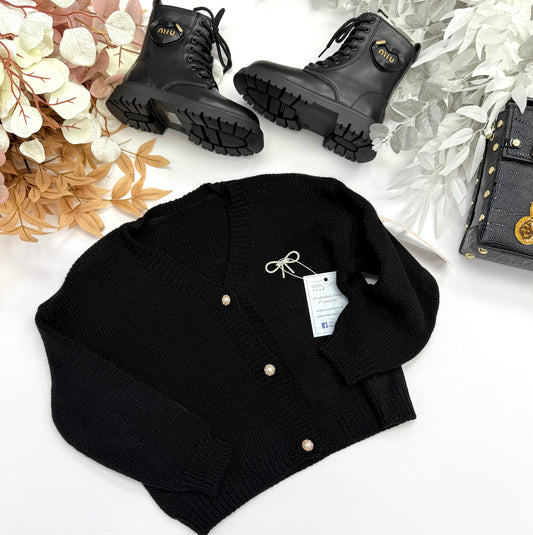 Black bow cardigan