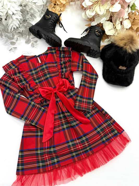 Tartan bow dress