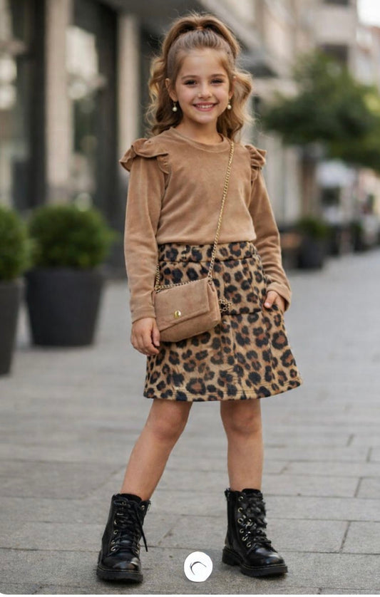 Wild print dress with bag