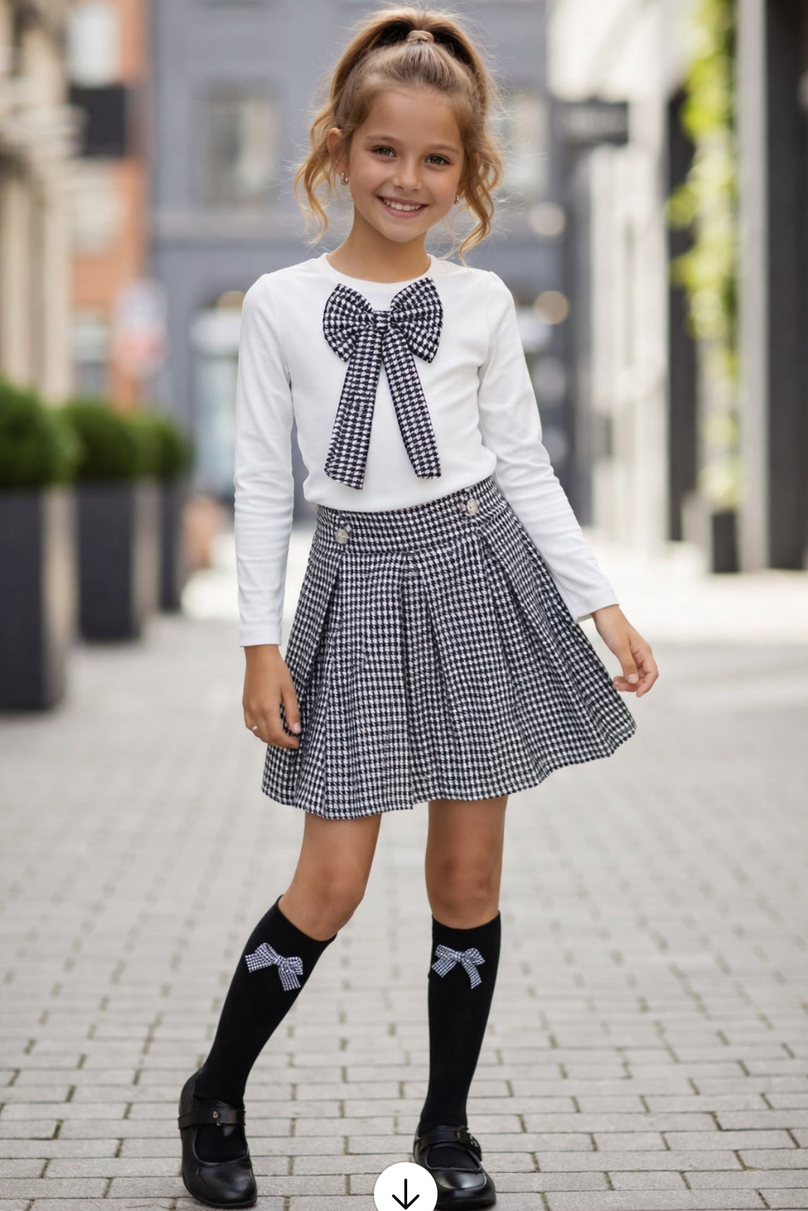Bow checked set