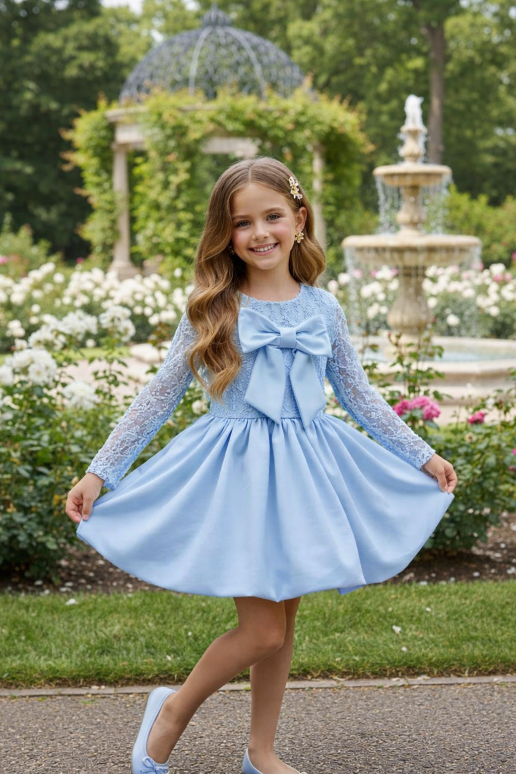 Blue bow dress