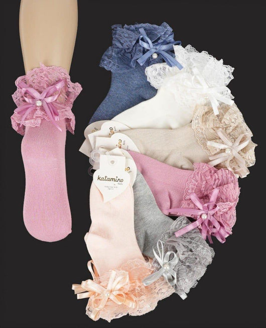 Grey lace socks