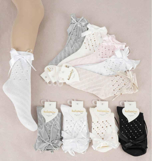 White sparkle socks
