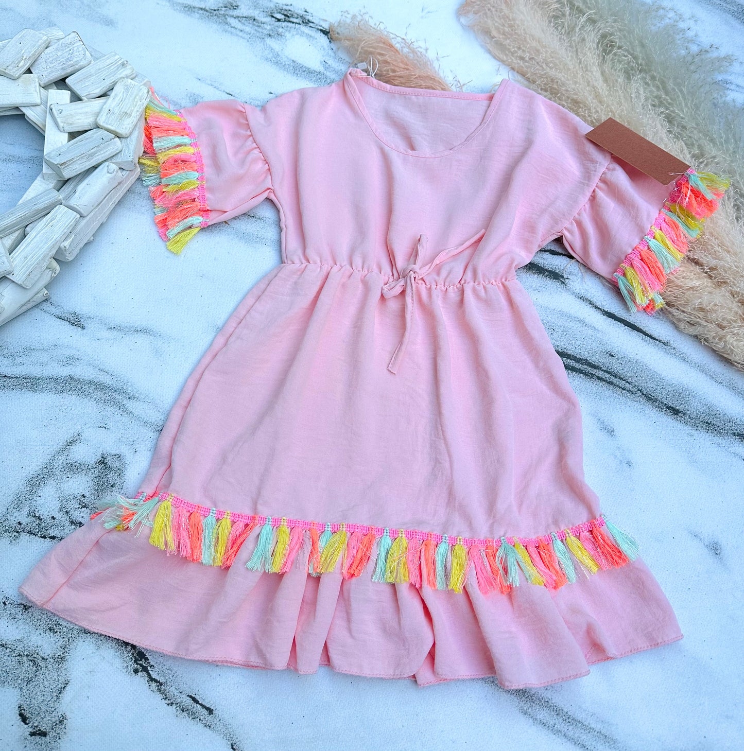 Pink boho style dress