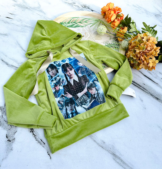 Lime velour hoodie