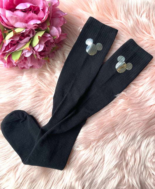 Black Minnie knee socks