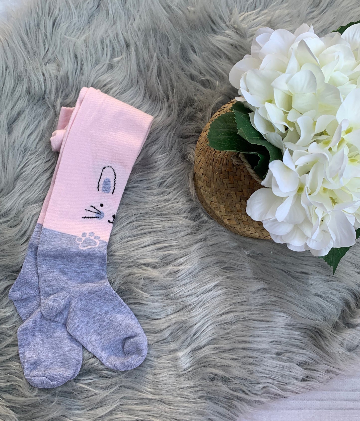 Bunny pink-grey tights