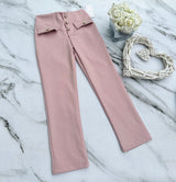 Pink button pants