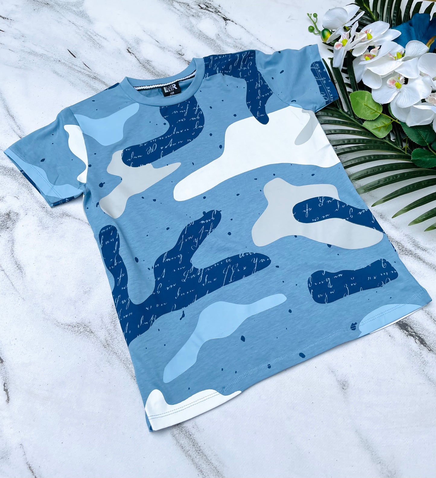 Blue camouflage t shirt