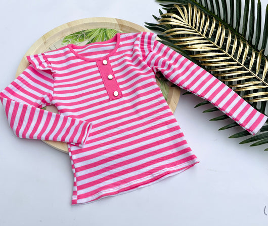 Pink stripes  ribbed top