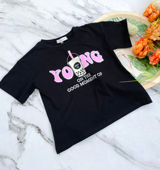 Black YOUNG t shirt