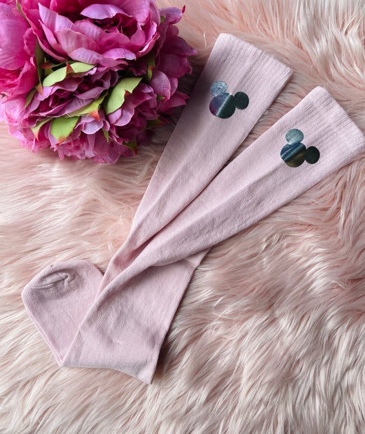 Pink Minnie knee socks