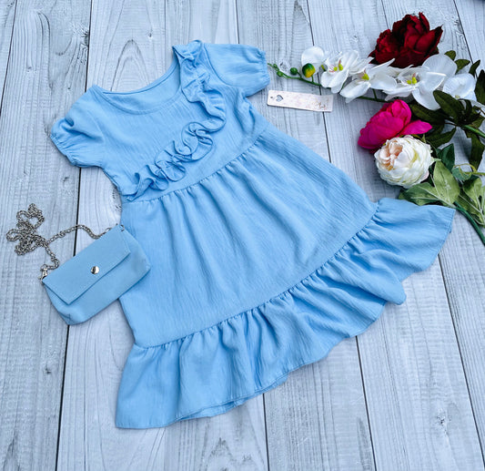 Blue dress with bag