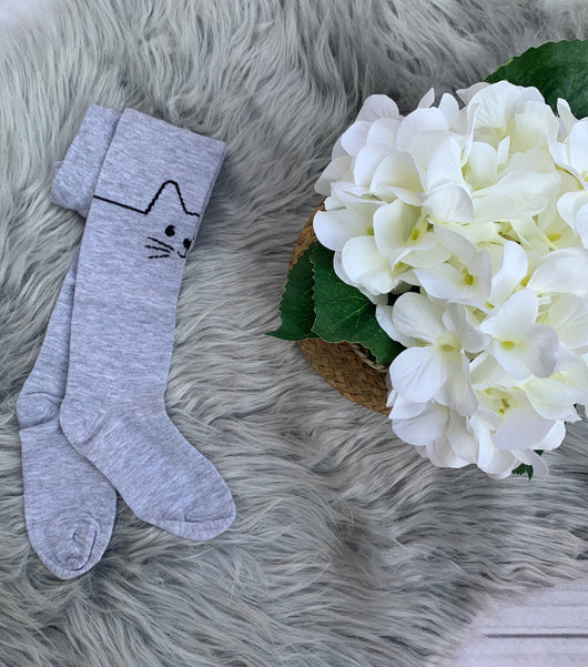 Cat grey tights