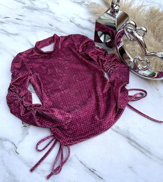 Burgundy velour top
